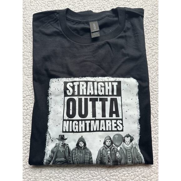 Straight Outta Nightmares Horror Movie Graphic Tee (XL) - Gildan Softstyle - Picture 2 of 3